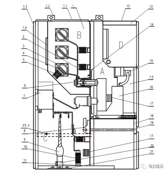 一、高压开关柜(含断路器)结构以下说明以 KYN28A 中置柜配 VS1 断路器为例,处理其他型号开关柜(含断路器)问题时,可根据实际图纸按照此步骤查找判断故障。(一)开关柜结构图如下: 图3.1 开关柜结构示意图(二)断路器结构图如下:图3.2(三)KYN28 控制原理图图3.3(四)实例图3.4                      
                        二、10kV断路器拒合(一)电动、手动均拒合故障1、缺陷原因分析：二次回路完整性断路器未