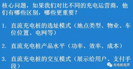  有時(shí)候你不得不承認(rèn)一個(gè)事情，做成一個(gè)事情技術(shù)只占挺小的一部分，就拿充電網(wǎng)絡(luò)、充電運(yùn)營(yíng)甚至構(gòu)建充電基礎(chǔ)設(shè)施而言，最為核心的比拼就是直流充電樁的選址。這個(gè)事又是動(dòng)態(tài)而長(zhǎng)期的，不是通過我們之前類似選店面或者加油站的做法可以行得通