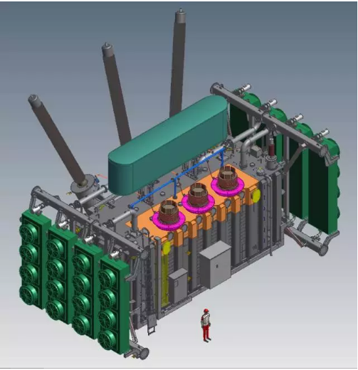 它是谁?它就是诞生在武汉的世界最大变压器，速速来围观它有多大!设计中…生产中…  该款变压器是GE武汉工厂为湖北能源集团旗下的鄂州电厂三期项目提供的主变压器，是该工程2×1050MW超临界燃煤发电机组的主要配套设备。该变压器目前成为世界容量最大的变压器之一，容量几乎是变压器界的极限，达到1220MW
