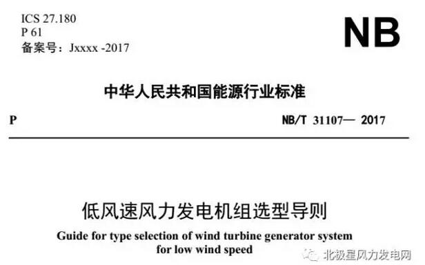 
            	据国家能源局消息，今日风电行业有两项行业新标准正式施行。它们分别是：《低风速风力发电机组选型导则》和《海上风电场工程规划报告编制规程》