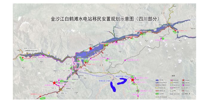      　　本网讯（汤开宇 兰晓）9月25日，中国长江三峡集团公司与四川省扶贫和移民工作局在成都正式签署金沙江白鹤滩水电站四川部分移民安置协议，这是继2016年11月金沙江白鹤滩水电站移民安置规划报告通过川滇两省批复，2017年7月金沙江白鹤滩水电站项目通过国家核准后，又一具有里程碑意义的重大事件，标志着地方人民政府作为白鹤滩水电站建设征地移民安置的实施主体，进入全面组织开展移民安置实施工作的新阶段。               金沙江白鹤滩水电站四川部分移民安置规划示意图          　　下阶段