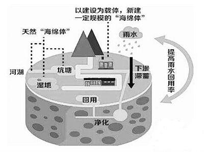 
            	下雨時像海綿一樣吸收雨水，需要的時候能將雨水“吐”出來。海綿鄉(xiāng)村，借助自然力量排水，“源頭分散”“慢排緩釋”，就近收集、存蓄、滲透、凈化雨水，讓鄉(xiāng)村如同生態(tài)“海綿”般舒暢地“呼吸吐納”