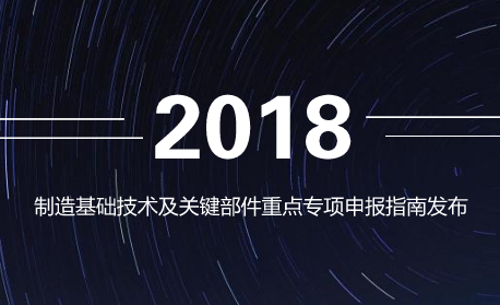 　　1月24日，科技部發(fā)布了關(guān)于對國家重點研發(fā)計劃高新領(lǐng)域可再生能源與氫能技術(shù)等4個重點專項2018年度項目申報指南建議征求意見的通知，其中“制造基礎(chǔ)技術(shù)及關(guān)鍵部件”重點專項在列。  　　“制造基礎(chǔ)技術(shù)及關(guān)鍵部件”重點專項包括關(guān)鍵基礎(chǔ)件、基礎(chǔ)制造工藝、先進傳感器、基礎(chǔ)保障技術(shù)及高端儀器儀表五部分內(nèi)容