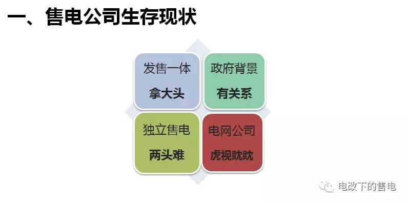 
	中国储能网讯：售电盈利的关键因素包括：电源、价格、服务、用户四个方面，其中，落实电源点对确定长协价格非常关键，价格是吸引用户签约的主要因素，综合能源服务是提高用户粘性的必要手段。


	 


	售电的商业模式可以有微电网商业模式、分布式天然气微网盈利模式、储能商业模式、配电网商业模式、建设屋顶光伏电站等