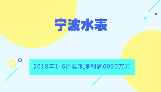 　　【中國儀表網 儀表企業(yè)】8月14日，寧波水表發(fā)布2018年半年報。報告顯示，2018年1-6月，公司實現(xiàn)營收4.37億元，同比增長17.32%；實現(xiàn)歸母凈利潤6029.70萬元，同比增長14.08%