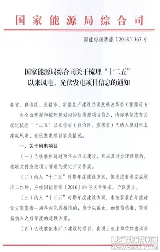 10月10日，寧夏發(fā)改委公開發(fā)布《自治區(qū)發(fā)展改革委關(guān)于梳理報(bào)送“十二五”以來我區(qū)風(fēng)電和光伏發(fā)電項(xiàng)目信息的通知》。

各市發(fā)展改革委，寧東能源化工基地管委會(huì)經(jīng)濟(jì)發(fā)展局：

為貫徹落實(shí)《國(guó)家能源局綜合司關(guān)于梳理“十二五”以來風(fēng)電、光伏發(fā)電項(xiàng)目信息的通知》(國(guó)能綜函新能〔2018〕367號(hào))有關(guān)要求，全面掌握我區(qū)新能源項(xiàng)目信息，請(qǐng)各地發(fā)改部門摸排轄區(qū)內(nèi)未建成風(fēng)電、光伏項(xiàng)目有關(guān)信息，認(rèn)真按通知要求劃分項(xiàng)目未開工、未建設(shè)原因，并填寫附表，于10月22日前上報(bào)我委